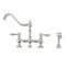 Whitehaus Bridge Faucet W/ Long Traditional Swivel Spout, Lvr Handles And Brass S WHKBTLV3-9201-NT-C - alternate 1